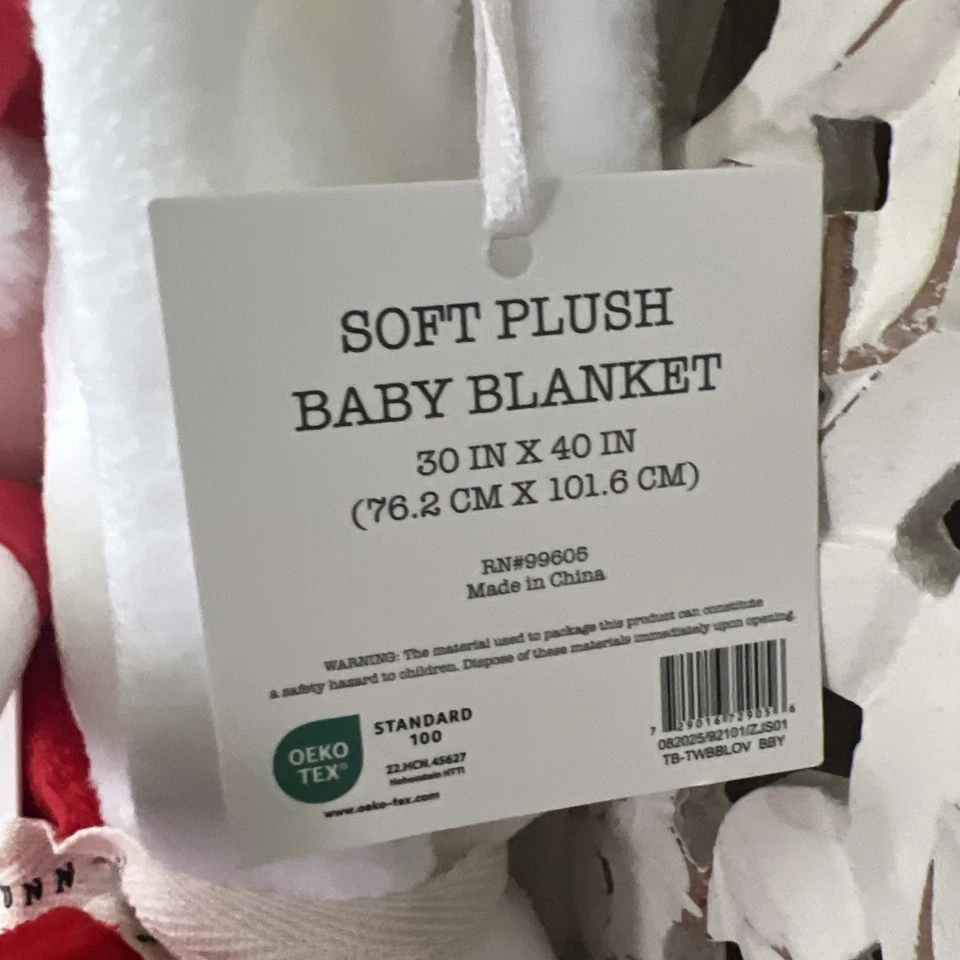 Rae Dunn Bebé Bebés Primera 1ª Manta de Navidad Blanca Roja con Peluche de Papá Noel 40x30 Foto 2 de 4