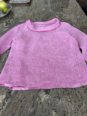linen shirt women small long sleeve