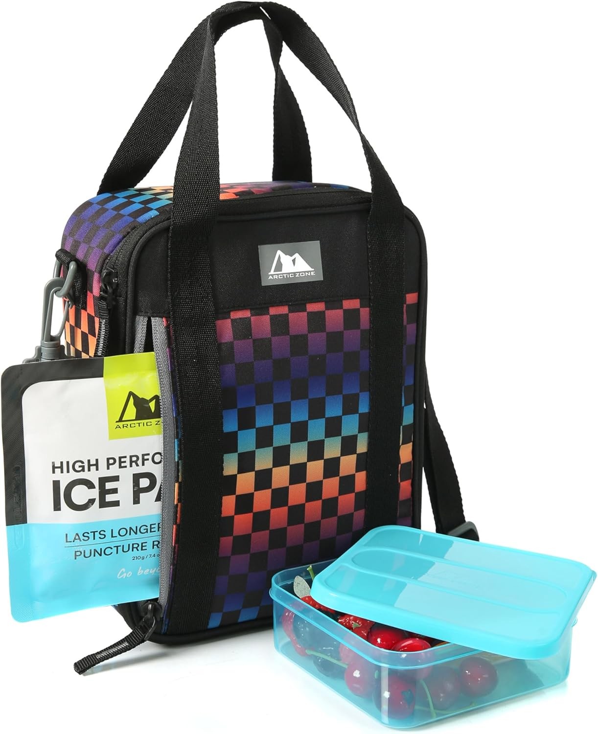 Combo W/ 210g Ice Pack & Sandwich Container Checkered