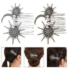 2 Pcs Alloy Side Hair Combs Bridal Party Retro Accessory Vintage