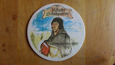 Bierdeckel Reissdorf Kölsch Köln Kölsche Schutzpatron St. Johannes Bums Scots