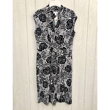 Charter Club Black White Blue Belle Sleeveless Dress Size 0X NWT
