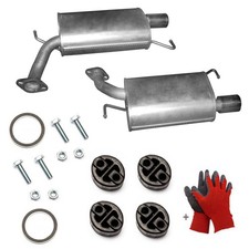 2x Endschalldämpfer Auspuff+Anbausatz für Mazda 6 Sport 2.0 / 2.5 MZR GH