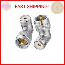 PL259 Right Angle 2-Pack UHF Male to Female RF Coax Connector Adapter 90 Degree