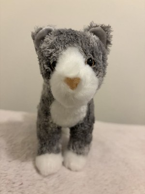 Douglas Cuddle Toys  Scatter  Plush Gray Cat Kitten Stuffed Animal Gold Eyes