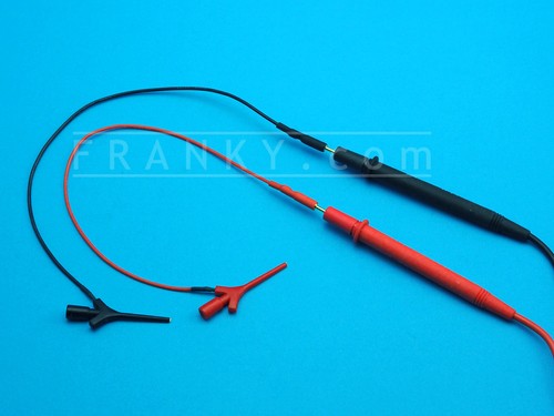 25cm Silicone Leads w/ SMD Mini Grabber Hook & 2mm Probe Tip Socket (Red+Black) - Picture 3 of 3