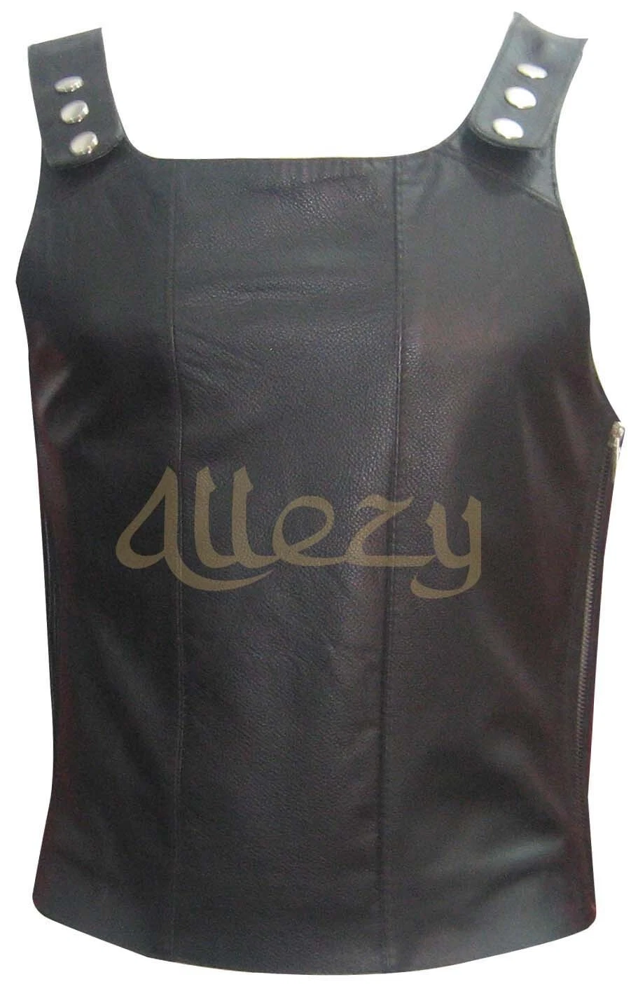 Mens Black Genuine Leather Motorcycle Biker Vest | Leather Vest for Mens