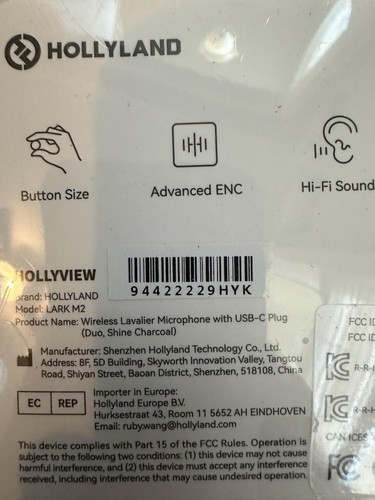 Hollyland Lark M2 Wireless Lavalier Microphone for iPhone 15 & Android, USB C - Picture 3 of 4