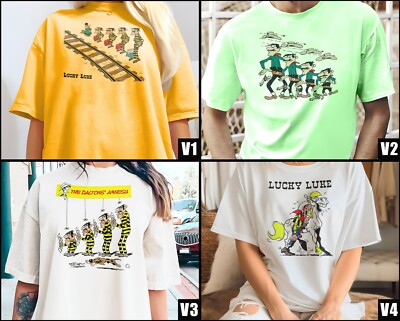 Lucky Luke TShirt Vintage 8 colors TShirt DTG Print SIZE S-5XL