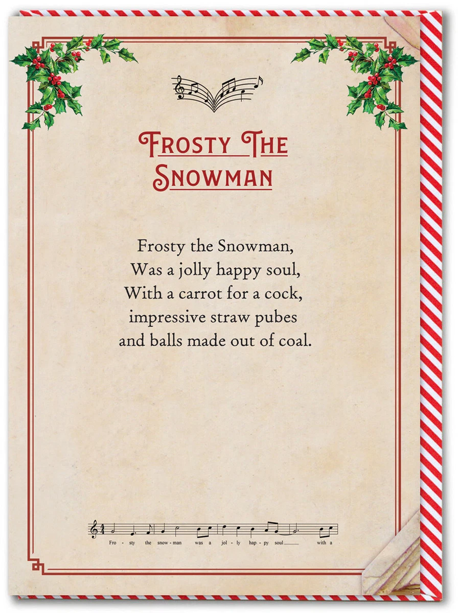 Rude Christmas Card Cheeky Xmas Songs Funny Festive Adult Joke