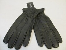 Surell Mens Genuine Leather Driving Glove 3195P, Black, Size XL
