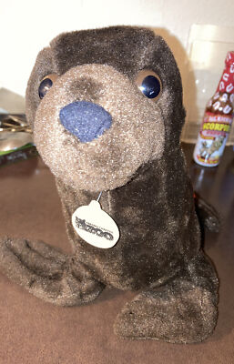 Wild Republic Brown Walrus Seal Pup Plush Toy 12'' Souvenir Of Fresno Chaffee Zoo