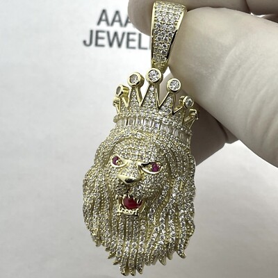 925  Solid Sterling Silver King Lion Pendant