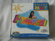 Intex The Wet Set Inflatable Air Mat Rainbow Floral 72”x30” Pool Lounge 2009 New