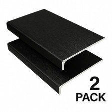 Black Ash UPVC Capping Board Window Sill Trim – 2m Long, 2 Pack (150mm to 300mm)