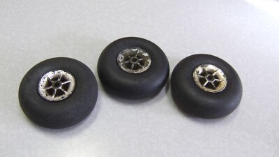 (3) DU-BRO 225R 2-1/4'' LOW BOUNCE SMOOTH RUBBER TIRES & WHEELS RC AIRPLANE USA