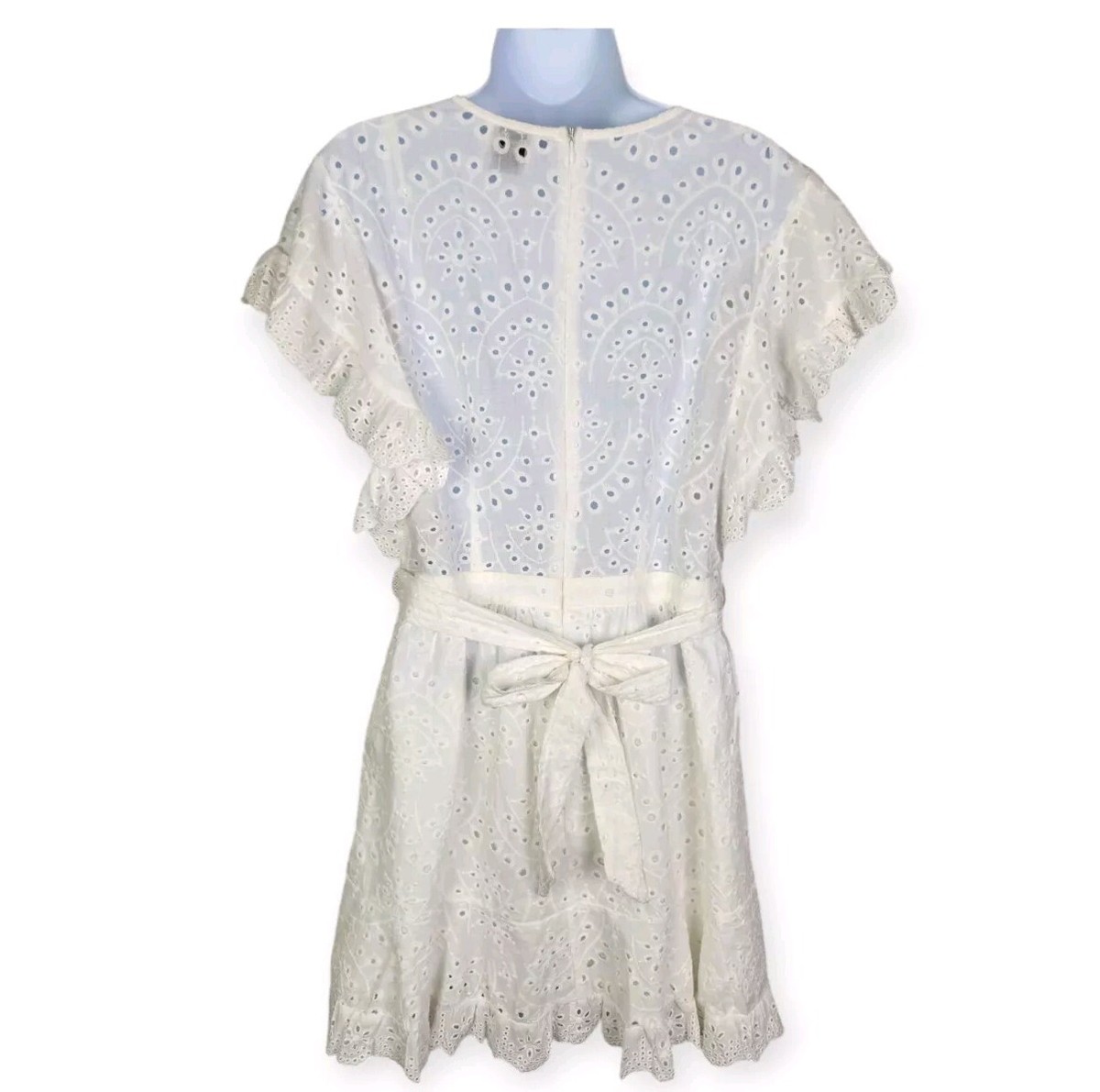 Princess Polly Size 10 Mini A-Line Dress White Eyelet Lace Ruffles Lined  Summer | eBay