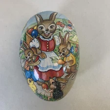 ANTIQUE GERMAN EASTER EGG 6" PAPER MACHE Empty Box Container
