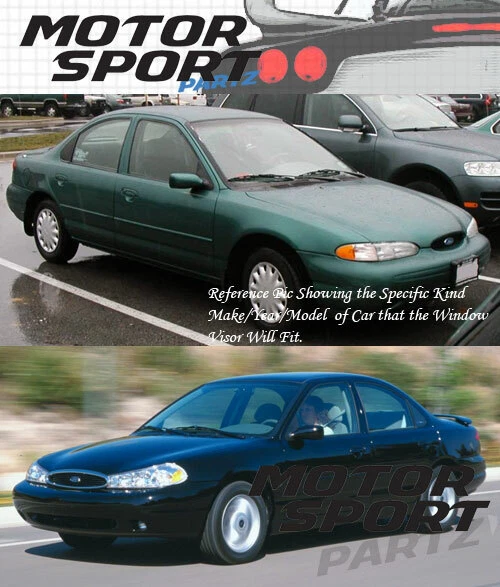 Visera de ventana en canal de 2,0 mm protector solar techo corredizo 5 piezas Ford Contour 1995-2000 Foto 4 de 4