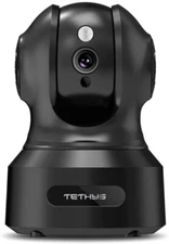 TETHYS Wireless Security Camera 1080P Indoor Work w/Alexa, Pan/Tilt, Motion Det.