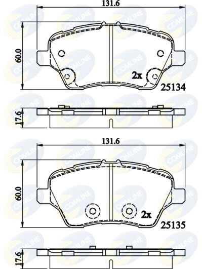Front COMLINE CBP02197 Brake Pad Set, disc brake for FORD