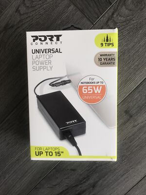 Port Connect 65W Universal Netzteil 9 Spitzen Notebook Laptop bis 65W und 15''