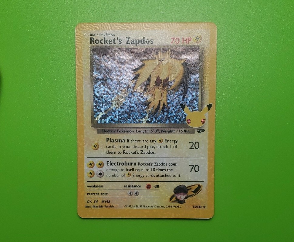 Rocket's Zapdos - 15/132 (Classic Collection) Celebrations NM Pokemon TCG Clean