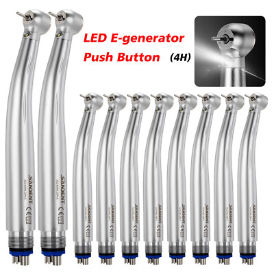1-10*SANDENT Dental Optic LED E-generator Handpiece Ceramic 4 Hole for Kavo MX