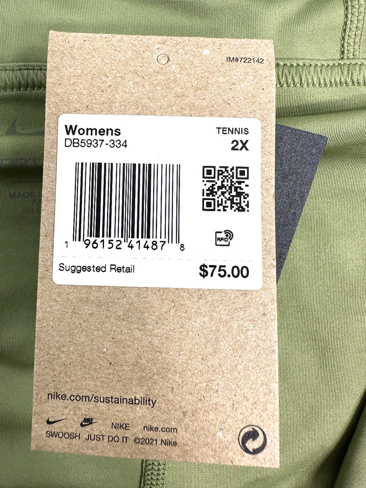 Nike Club Regular Tennis Skirt Plus Size Green Women's 2X DB5937-334
