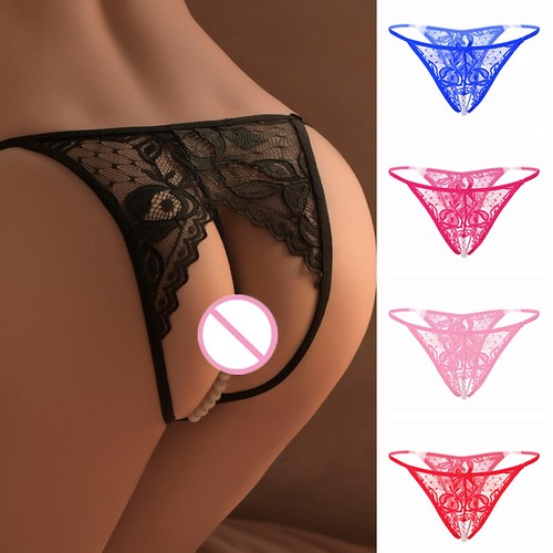 Sexy Donna Pizzo Tanga Perizoma Mutandine Lingerie Intimo Crotchles - Afbeelding 10 van 18