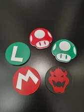 Mario Themed video game logo sign 4.5in (3D printed, man cave, game room)