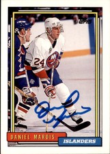 Daniel Marois Signed Auto 1992-93 Topps card New York Islanders