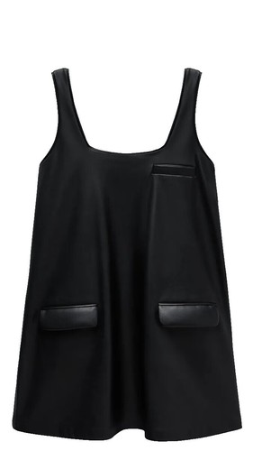 venus black leather dress 'Belt of Venus' Leather Fringe Corset Dress