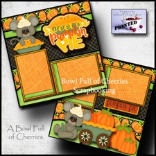 PUMPKIN PIE THANKSGIVING 2 premade scrapbook pages paper printed by CHERRY 0106
