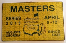 Jordan Spieth signed 2015 Masters golf badge rare large wood ticket psa dna loa
