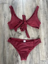 Shekini Womens SwimwearTwo Piece Set Burgundy L