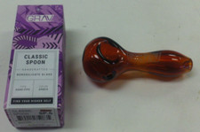 GRAV LAB CLASSIC SPOON BOROSILICATE GLASS HAND PIPE 4" - AMBER