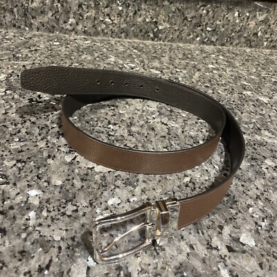 Reversible Leather Belt Pebbled Black Brown Handcrafted in Italy Mens Size 40 Men main image 4