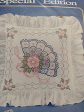 New Stamped Pillow In Fan Pattern By Bucilla