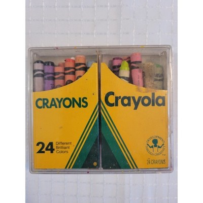 Vintage 1988 Crayola 24 Count Crayons Binney & Smith 52-024P Plastic Case Box