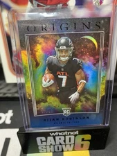 2023 Panini Origins - Rookies Bijan Robinson #107 Holo Turquoise /49 (RC)