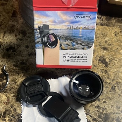 Apexel APL-0.45WM Wide Angle & Macro Lens 0.45x 12.5x Universal for Cell Phone