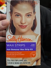 Sally Hansen Wax Strips Hair Remover Wax Strip Kit For Face 18 Ct Double Sided