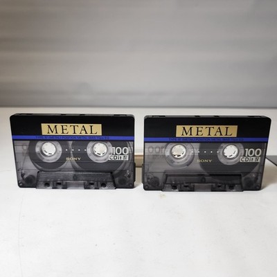 2 Sony CDit 100 Type IV Metal Cassette Tape Used