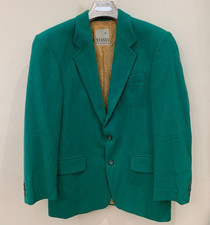 Vintage wool cashmere blend bluish green classic jacket blazer 40R