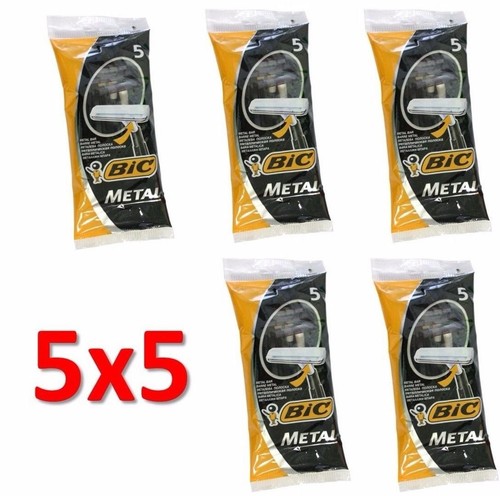 Bic Metal Men's Disposable Shaving Razors, 5-Count x 5 Packs