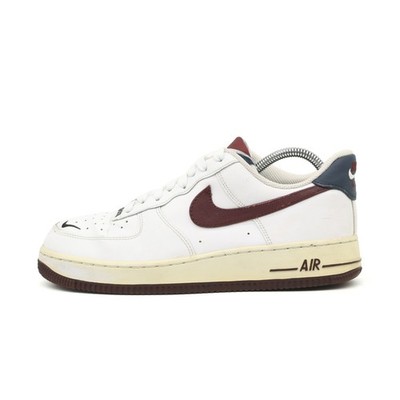 Nike Herren Air Force 1 Low Schuh Weiß/Burgund/Blau Leder Swoosh Sneaker EU 42