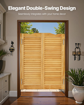 Saloon Swinging Doors 32'' x 42'' Arched Top Pine Wood with Hinges Log