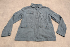 Rohan Jacket Womens L Blue Linen Plus Utility Safari Outdoor Travel Lightweight