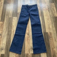PIA Flare Jeans Denim Work / Prison Pants Talon Zip W30 L35 Dead Stock 90's